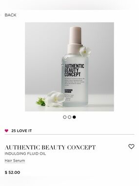 Authentic Beauty Concept Indulging Fluid Oil - Frosted Clear Bottle
